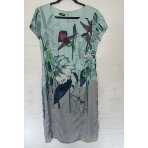 Gerry Weber Sleeveless, Silky Feel, Exotic Floral & BIrd Print Dress, Sz 12